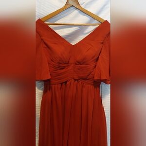 Elegant Rust Maxi Dress
